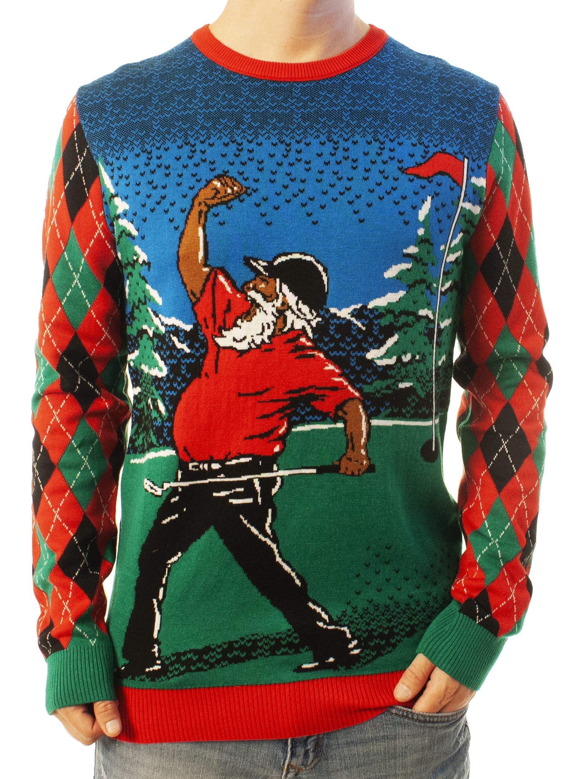 Golfing Santa | Ugly Christmas Sweater For Men & Women | Unisex Sizing