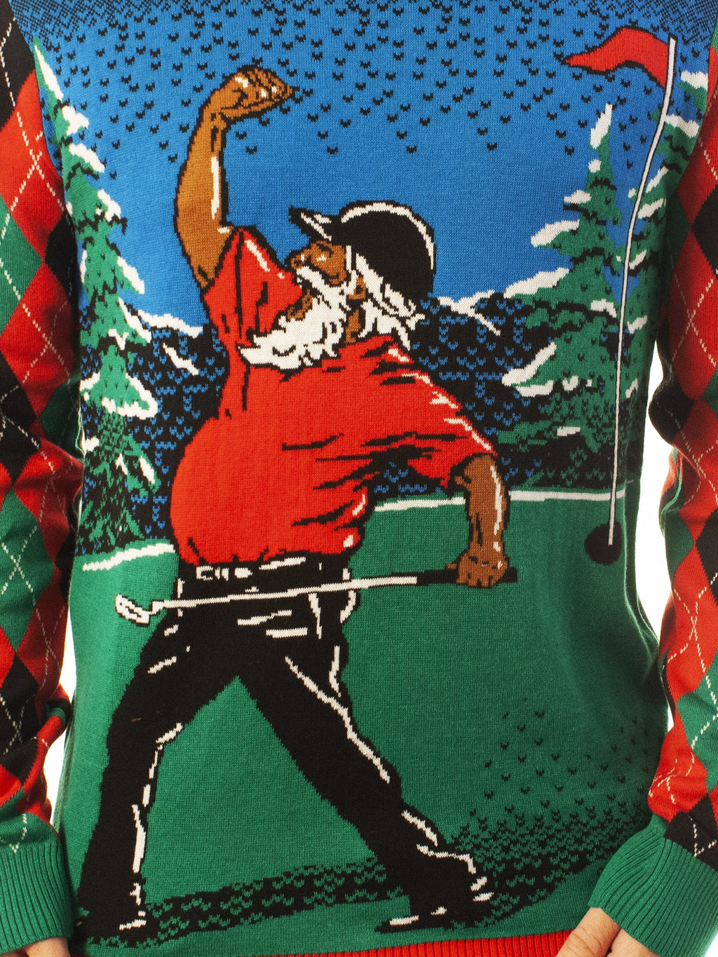 Golfing Santa | Ugly Christmas Sweater For Men & Women | Unisex Sizing