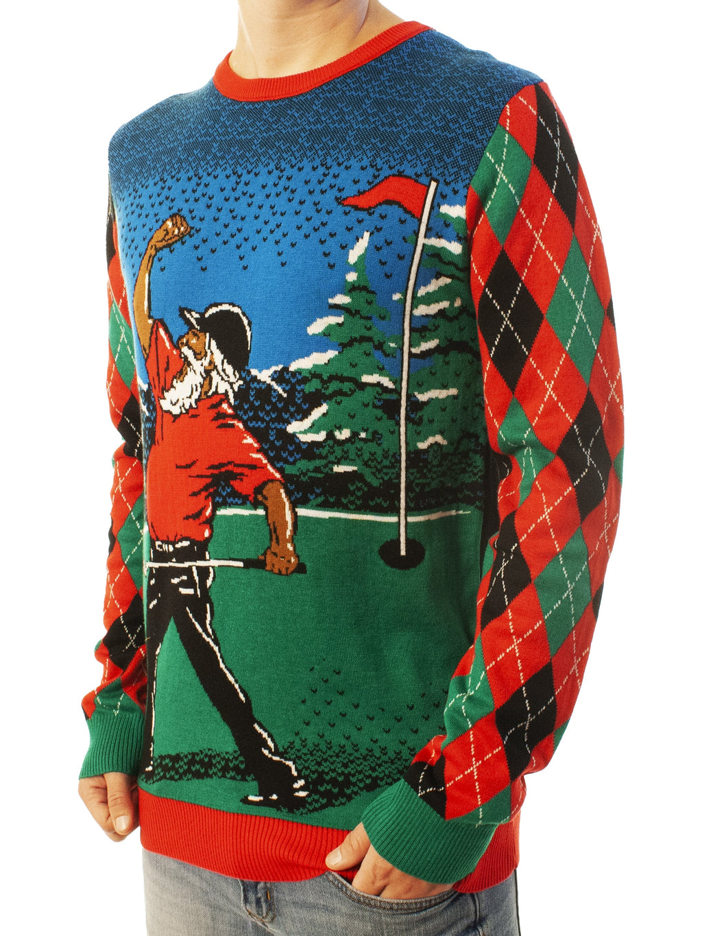 Golfing Santa | Ugly Christmas Sweater For Men & Women | Unisex Sizing