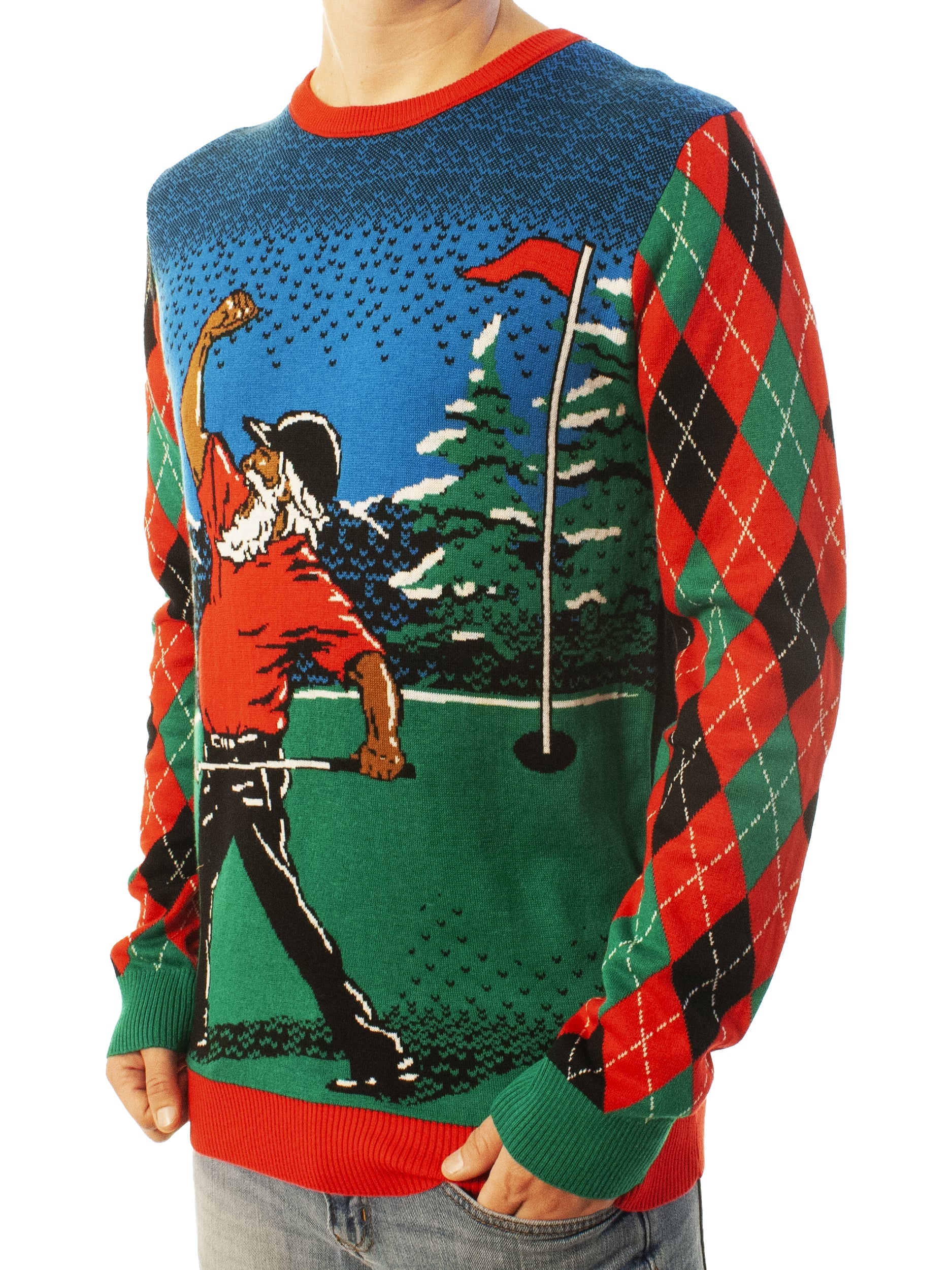 Golfing Santa | Ugly Christmas Sweater For Men & Women | Unisex Sizing