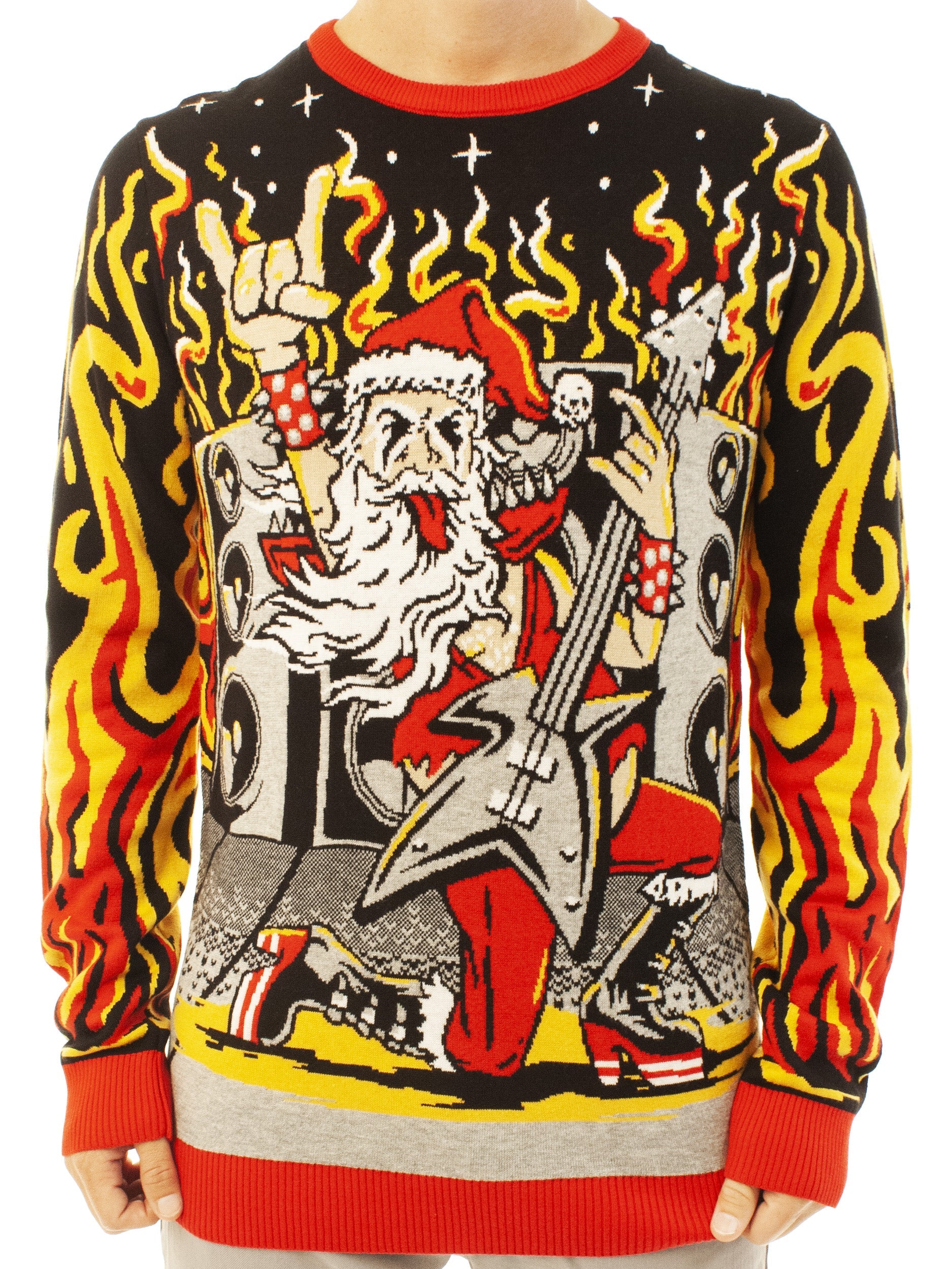 Heavy Metal Santa | Ugly Christmas Sweater For Men & Women | Unisex Sizing