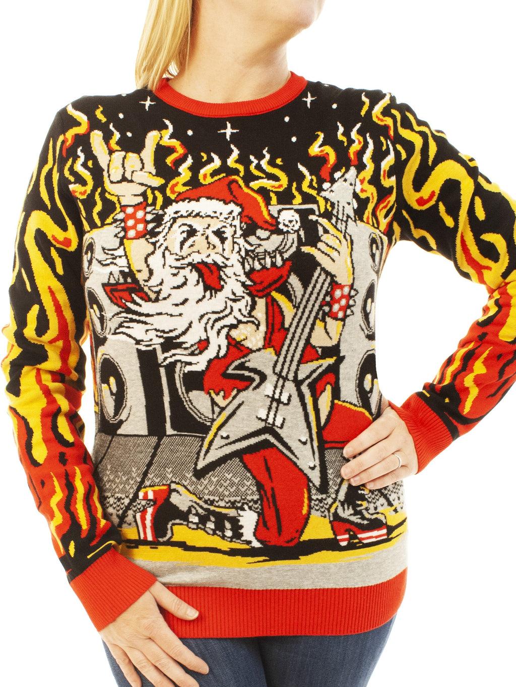 Heavy Metal Santa | Ugly Christmas Sweater For Men & Women | Unisex Sizing