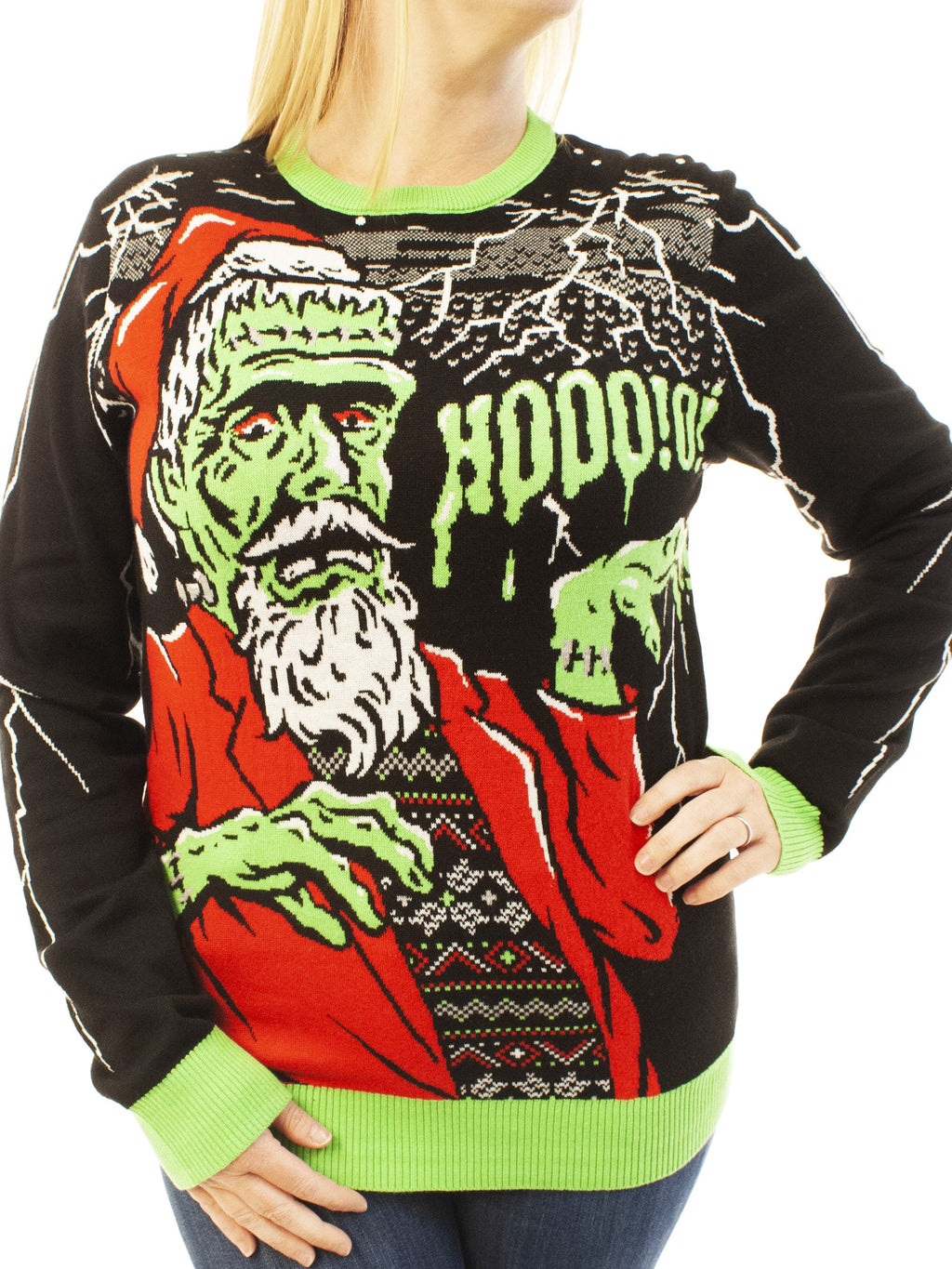 Franken Santa | Ugly Christmas Sweater For Men & Women | Unisex Sizing