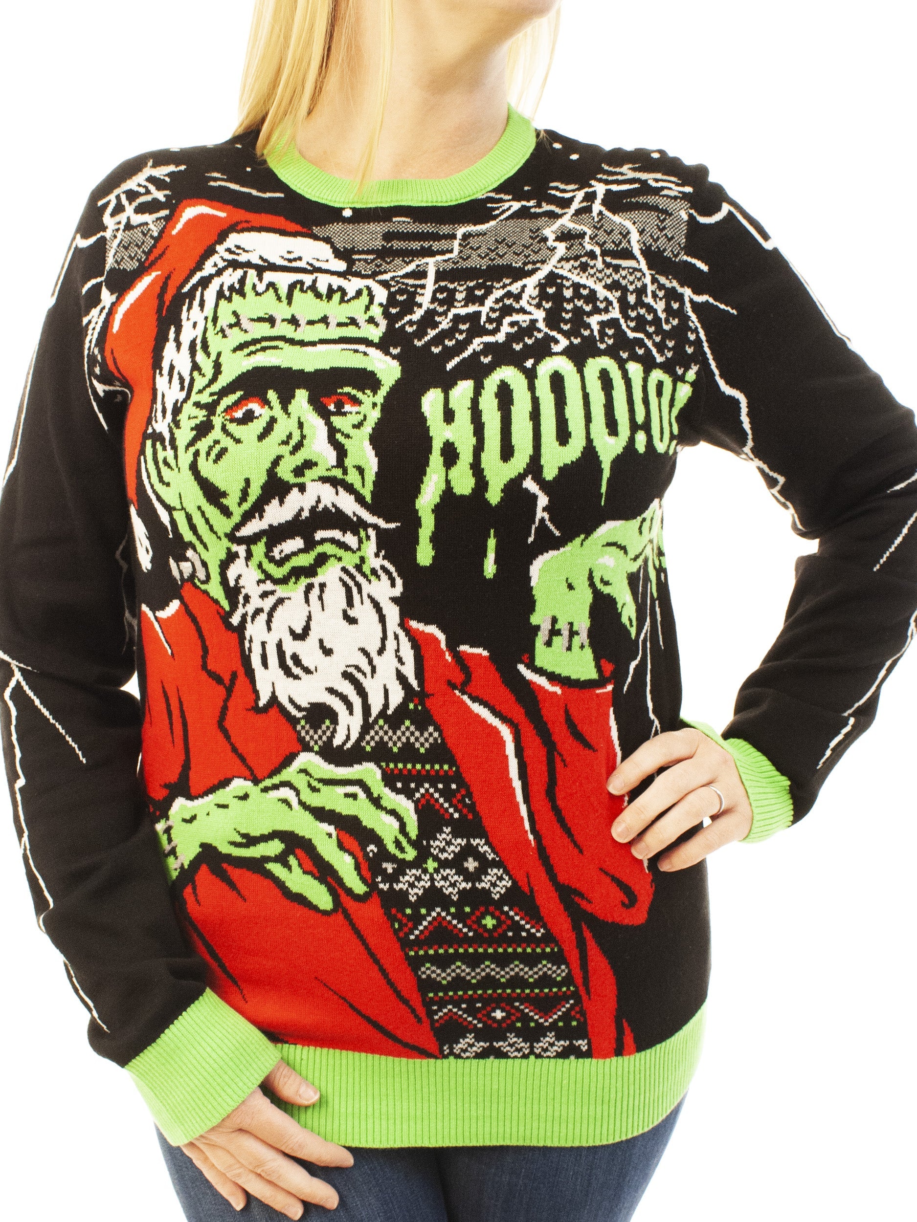 Franken Santa | Ugly Christmas Sweater For Men & Women | Unisex Sizing