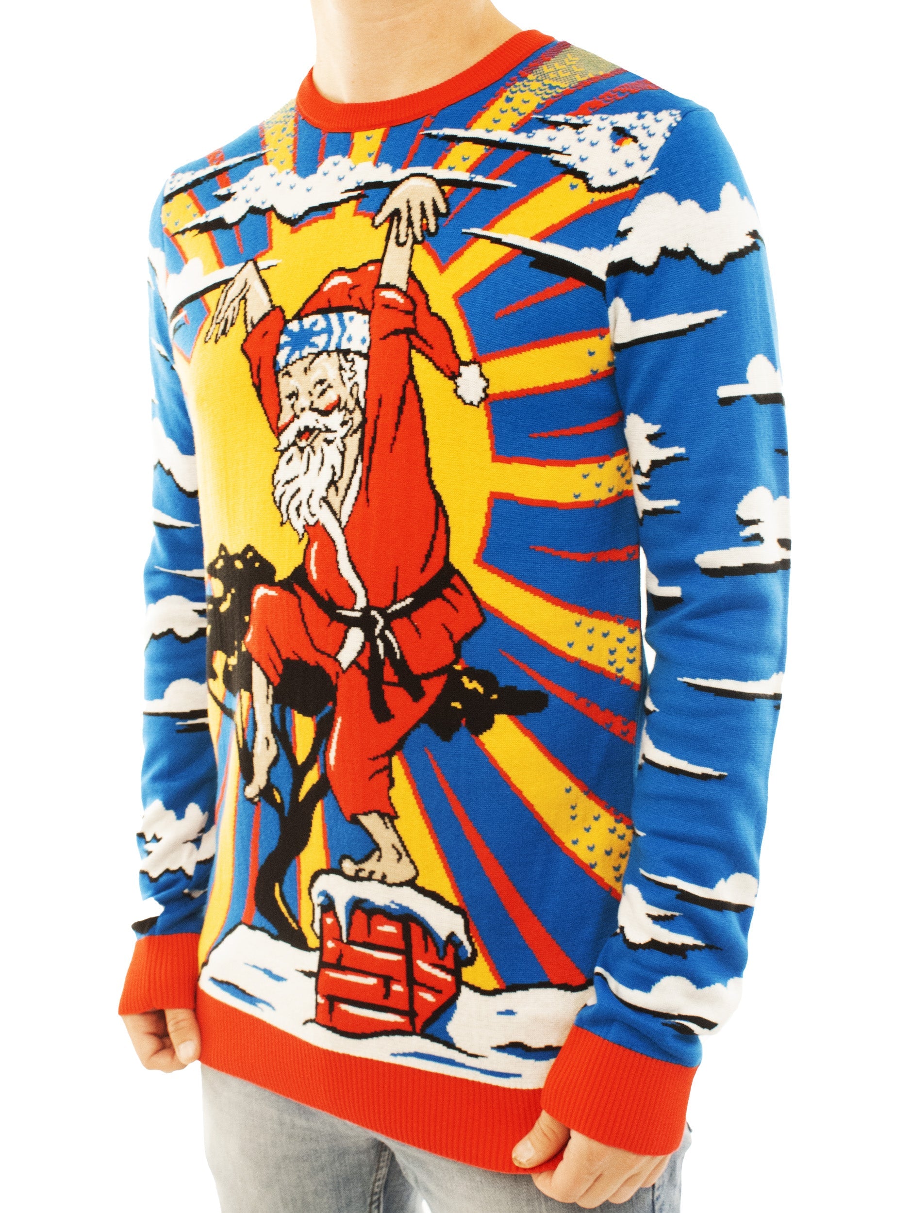 Karate Santa | Ugly Christmas Sweater For Men & Women | Unisex Sizing