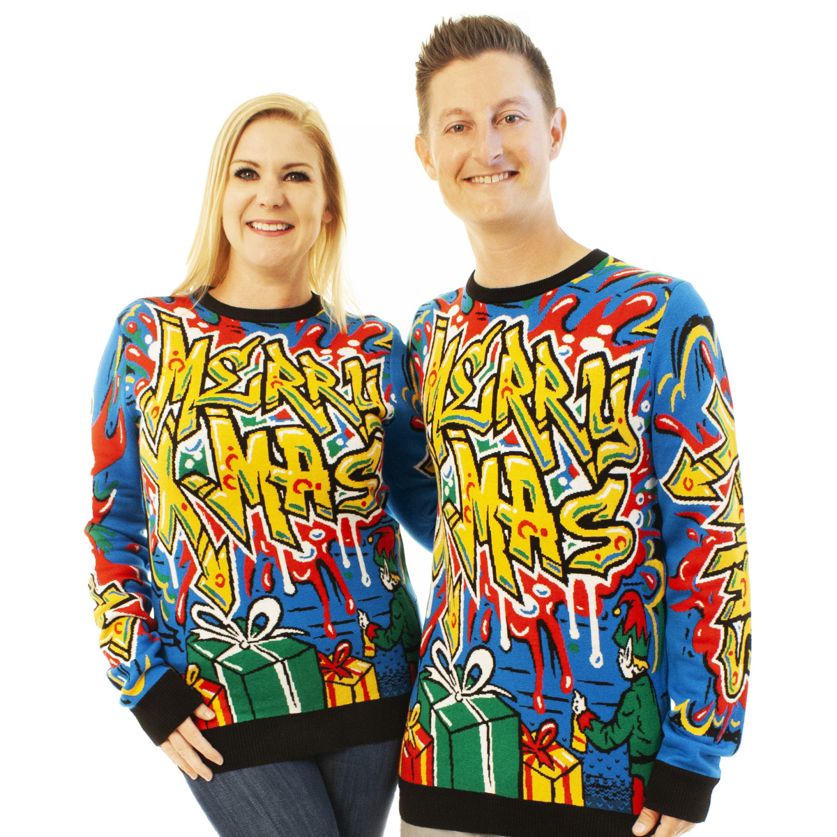 Graffiti Elf | Ugly Christmas Sweater For Men & Women | Unisex Sizing